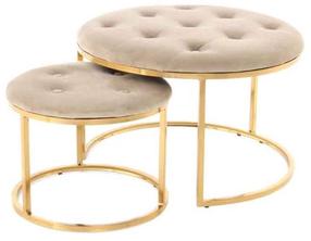 Pufų komplektas Myla 100, kreminė, 60 cm x 60 cm x 41 cm