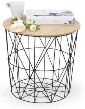 Žurnalinis staliukas Mariffa, rudas/baltas, 42 cm x 42 cm x 41 cm