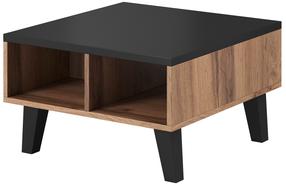 Kavos staliukas Cama Meble Lotta 60, rudas/juodas, 60 cm x 60 cm x 35 cm