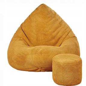 Sėdmaišis su pufu Sako Mega Dot Velour L, geltonas