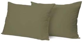 Pagalvės užvalkalas Rustilė Satin, alyvuogių žalia, 80 cm x 70 cm