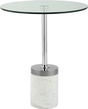 Kavos staliukas Kayoom Lana 125, baltas/sidabro, 46 cm x 46 cm x 53 cm