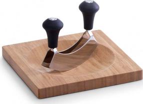 Pjaustymo lentelė su peiliu, žolelėms Zeller, ruda/sidabro/juoda, 20 cm x 20 cm