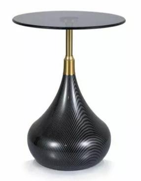 Kavos staliukas Taurus, aukso/juodas, 40 cm x 40 cm x 54 cm