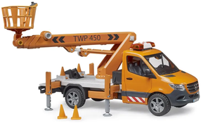  Statybos transporto priemonės Bruder Mercedes Benz Sprinter Work Platform, 1:16, oranžinė