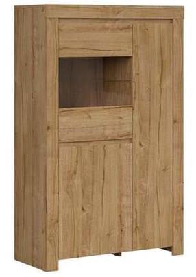 Vitrina Holten S493-REG2D1W-DWF, ąžuolo, 98 cm x 42 cm x 156.5 cm