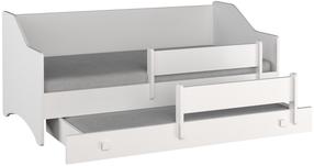 Vaikiška lova viengulė su ištraukiama papildoma lova ADRK Naomi II, balta, 80 x 160 cm, be patalynės dėžės, su čiužiniu