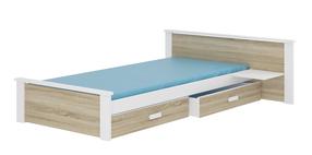 Vaikiška lova viengulė ADRK Aldex Shelf, rusva, 80 x 180 cm, su patalynės dėže, su čiužiniu