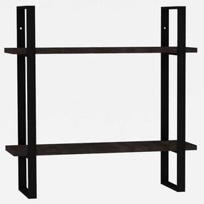 Sieninė lentyna Kalune Design Buba 495SSE1188, antracito/riešuto, 70 cm x 22 cm x 70 cm