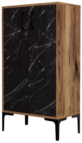 Batų dėžė Kalune Design Prag 845HCT4112, ruda/balta/juoda, 35 cm x 60 cm x 111 cm