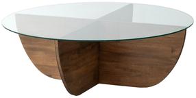 Kavos staliukas Kalune Design Lily 2, riešuto, 90 cm x 90 cm x 30 cm