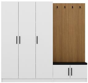 Prieškambario spinta Kalune Design Noah 8290, balta, 35 cm x 225 cm x 210 cm