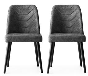 Kėdžių rinkinys Kalune Design Dallas 527 974NMB1173, antracito, 49 cm x 50 cm x 90 cm, 2 vnt.