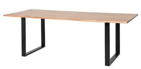 Valgomojo stalas Miloo Organic Puro, juoda/medžio, 220 cm x 100 cm x 76 cm