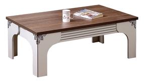 Kavos staliukas Kalune Design Gazel, rudas/baltas, 110 cm x 65 cm x 45 cm