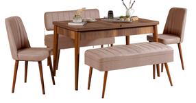 Valgomojo komplektas Kalune Design Vina 0900, riešuto