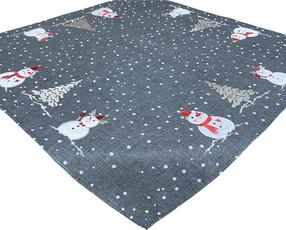 Kalėdinė staltiesė kvadratinė Snowman, grafito, 85 x 85 cm
