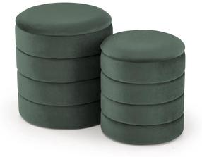 Pufų komplektas Pacho, tamsiai žalia, 40 cm x 40 cm x 44 cm