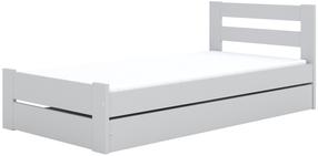 Lova viengulė Kocot Kids Emil, balta, 80 x 160 cm, su patalynės dėže, su čiužiniu