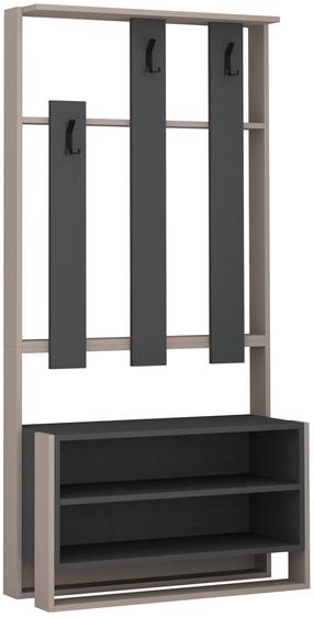 Drabužių kabykla Kalune Design Chester 855DTE4017, 180 cm, antracito/šviesiai ruda