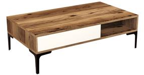 Kavos staliukas Kalune Design Istanbul, kreminė/riešuto, 105 cm x 60 cm x 32.6 cm