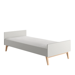 Lova viengulė Pinio Swing, 90 x 200 cm, pilka, be čiužinio, su grotelėmis