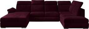 Kampinė sofa Evanell Mat Velvet 68, tamsiai violetinė, dešininė, 216 x 330 cm x 102 cm