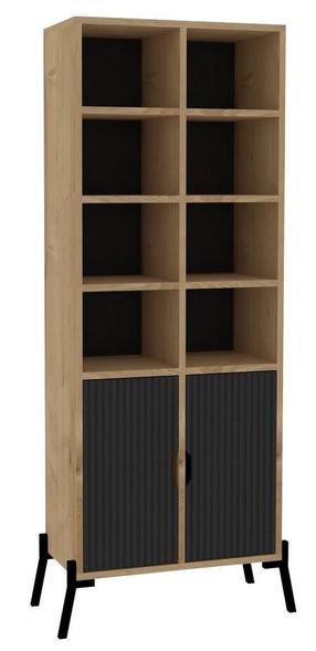 Pastatoma lentyna Kalune Design Lido Sapphire, antracito/ąžuolo, 58.6 cm x 30 cm x 160 cm