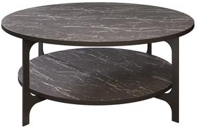 Kavos staliukas Kalune Design Versy, juodas, 90 cm x 90 cm x 36.8 cm