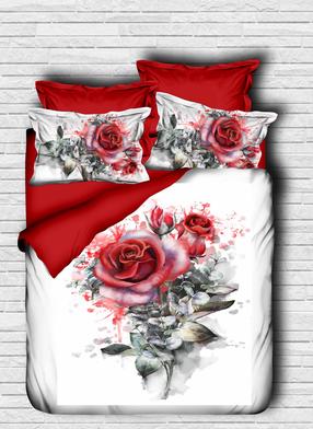 Patalynės užvalkalų komplektas Mijolnir 178PRL2022, baltas/raudonas/žalias, 200 x 220 cm