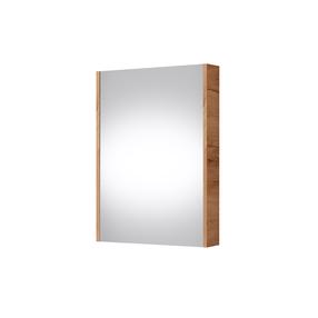 Pakabinama vonios spintelė su veidrodžiu Riva, ąžuolo, 13.8 cm x 47.6 cm x 67.6 cm
