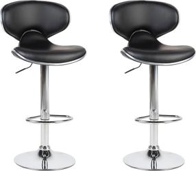 Kėdžių rinkinys Beliani Conway, blizgi, juoda, 40 cm x 41 cm x 89 - 110 cm, 2 vnt.