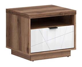 Naktinis staliukas Forn, ąžuolo/balta, 42.5 cm x 50 cm x 42.5 cm