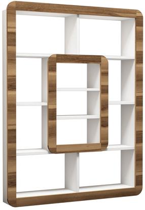 Pastatoma lentyna Kalune Design Orkide 845HCT3623, balta/riešuto, 108.4 cm x 21.8 cm x 140 cm