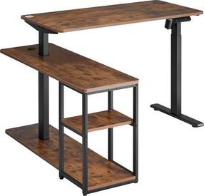 Kampinis rašomasis stalas reguliuojamo aukščio Ergo Office, rudas/juodas