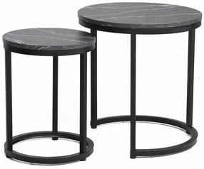 Kavos staliukų komplektas Hola, juodas, 45 cm x 45 cm x 48 cm, 2 vnt.