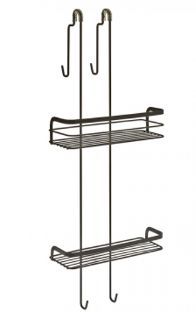Pakabinama dušo durų lentynėlė Metaltex Lava Origin, 22 cm x 70 cm x 12 cm, juoda
