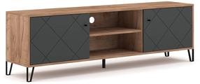 TV staliukas Bilbao BL02, grafito/tobacco ąžuolo, 183 cm x 40 cm x 55 cm