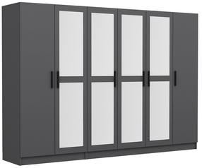 Spinta Kalune Design Kale 4988, antracito, 52 cm x 225 cm x 190 cm, su veidrodžiu