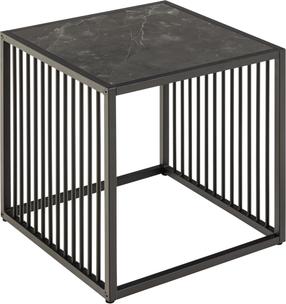 Žurnalinis staliukas Strington, juoda/tamsiai pilka, 40 cm x 40 cm x 40 cm