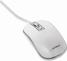 Kompiuterio pelė Gembird MUS-4B-06-WS, usb 2.0, balta/sidabro