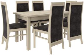 Valgomojo komplektas ADRK Rodos 7, juodas/ąžuolo