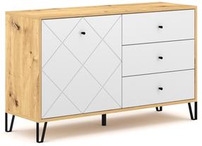 Komoda Bilbao BL05, ąžuolo, 123.4 cm x 40 cm x 75.2 cm