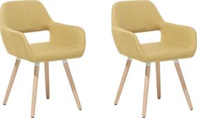 Kėdžių rinkinys Beliani Chicago, matinė, geltona, 56 cm x 56 cm x 81 cm, 2 vnt.