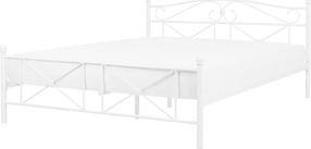 Lova dvigulė Beliani Rodez, 160 x 200 cm, balta, be čiužinio, su grotelėmis