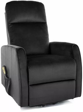 Atlošiamas krėslas Leto Velvet, juoda, 90 cm x 68 cm x 107 cm