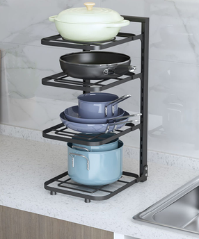 Puodų ir keptuvių stovas MN, juoda, 23 cm x 27 cm x 53 cm