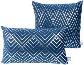 Dekoratyvinė pagalvėlė Kayoom Prisma 225, mėlyna/sidabro, 5 cm x 3 cm, 2 vnt.