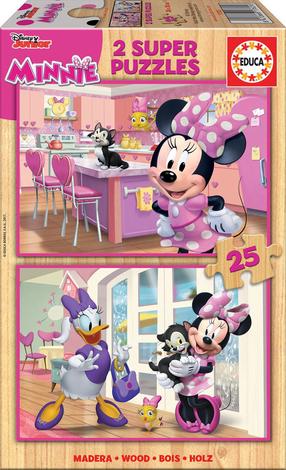 Medinė 3D dėlionė Educa Minnie Happy Helpers 17625, 18 cm x 26 cm, 50 vnt.