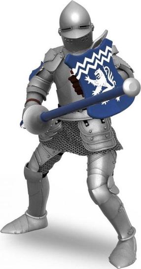 Mängukujuke Papo Lion Knight With Spear 39760, sinine v./hõbe v.